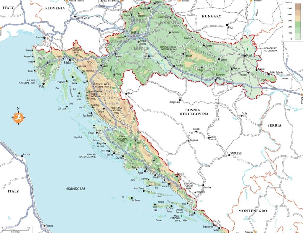 plaja zrce croația hartă