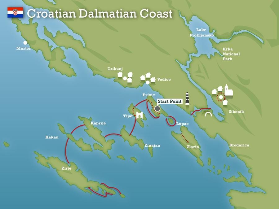 coasta adriaticii din croația hartă