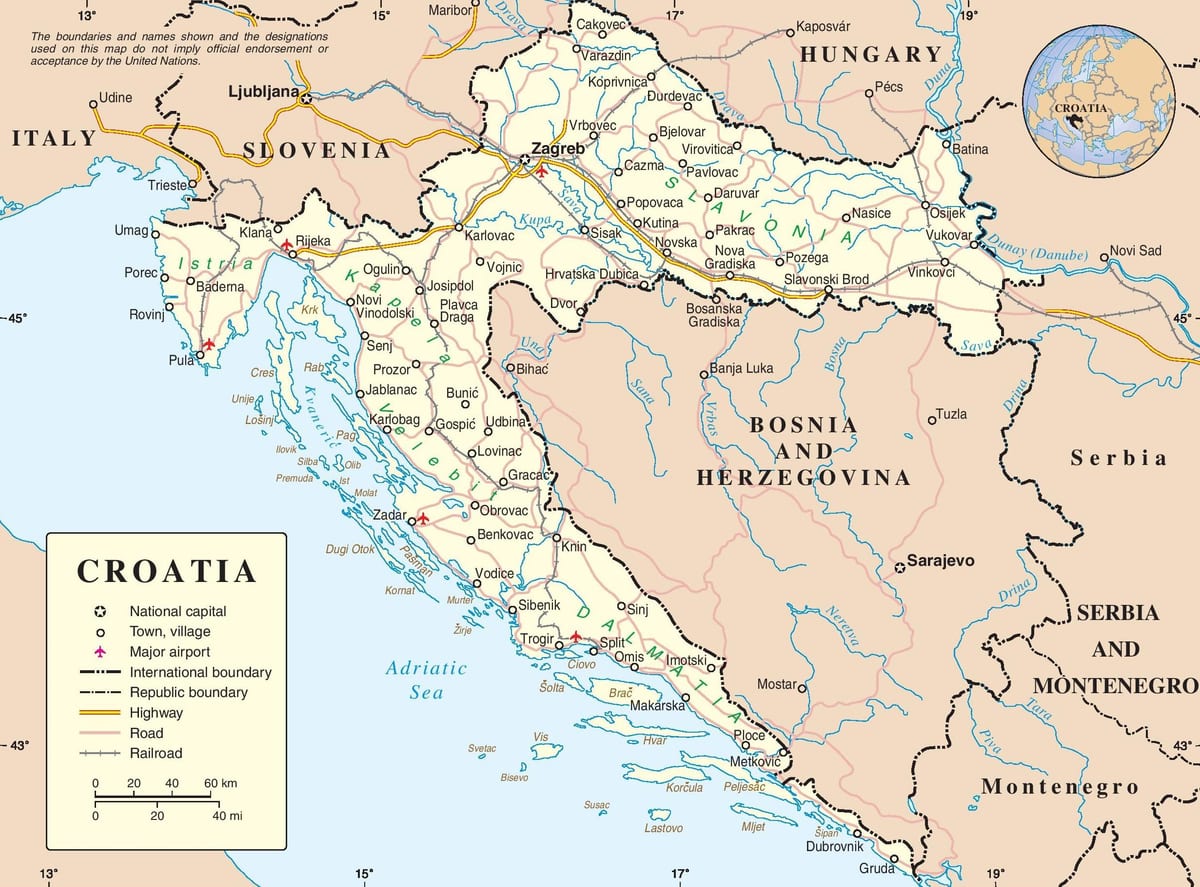 harta de conducere din croația