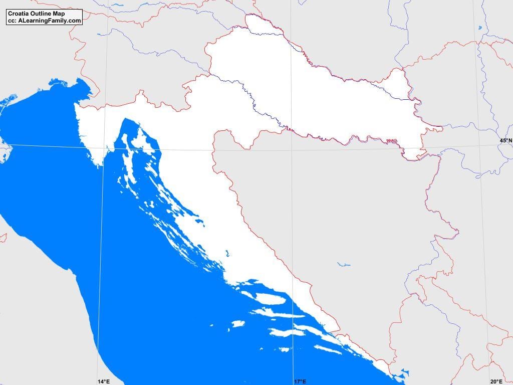 conturul hărții croația