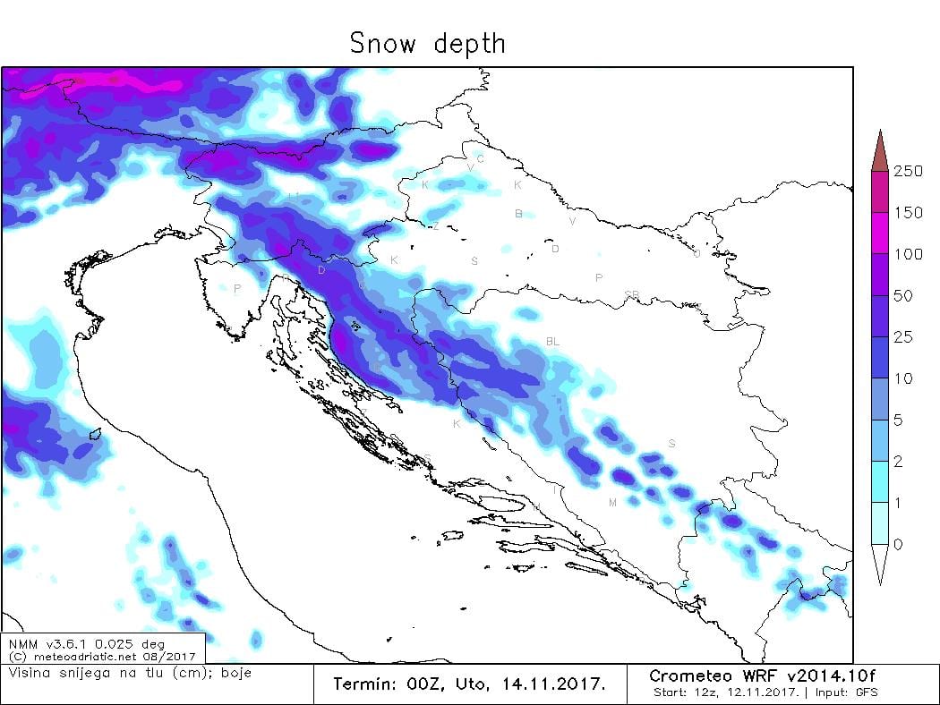 harta croației radar
