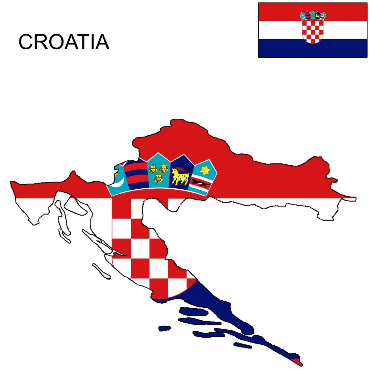 croația harta flag