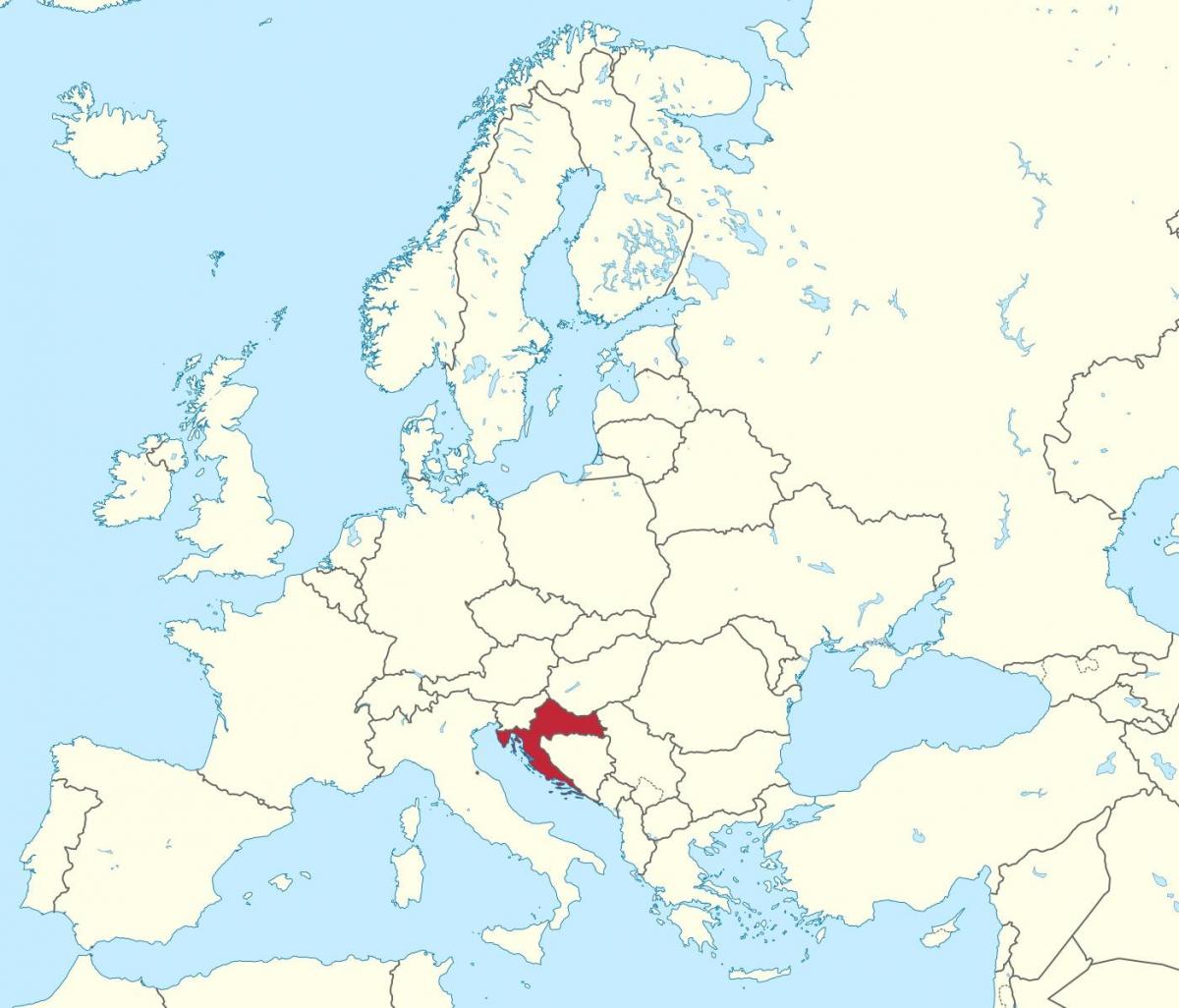 croația în harta europei