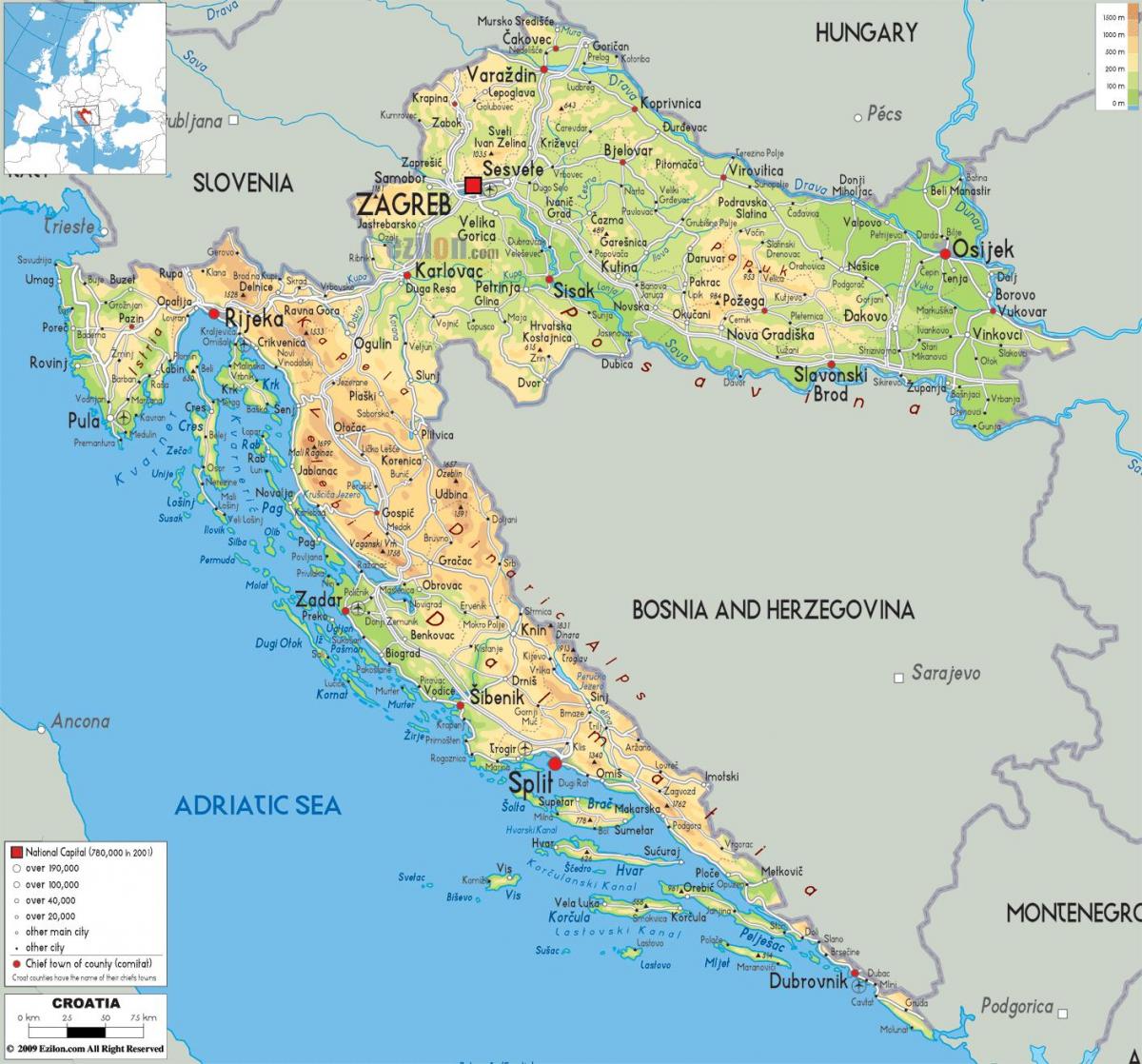 croația hartă