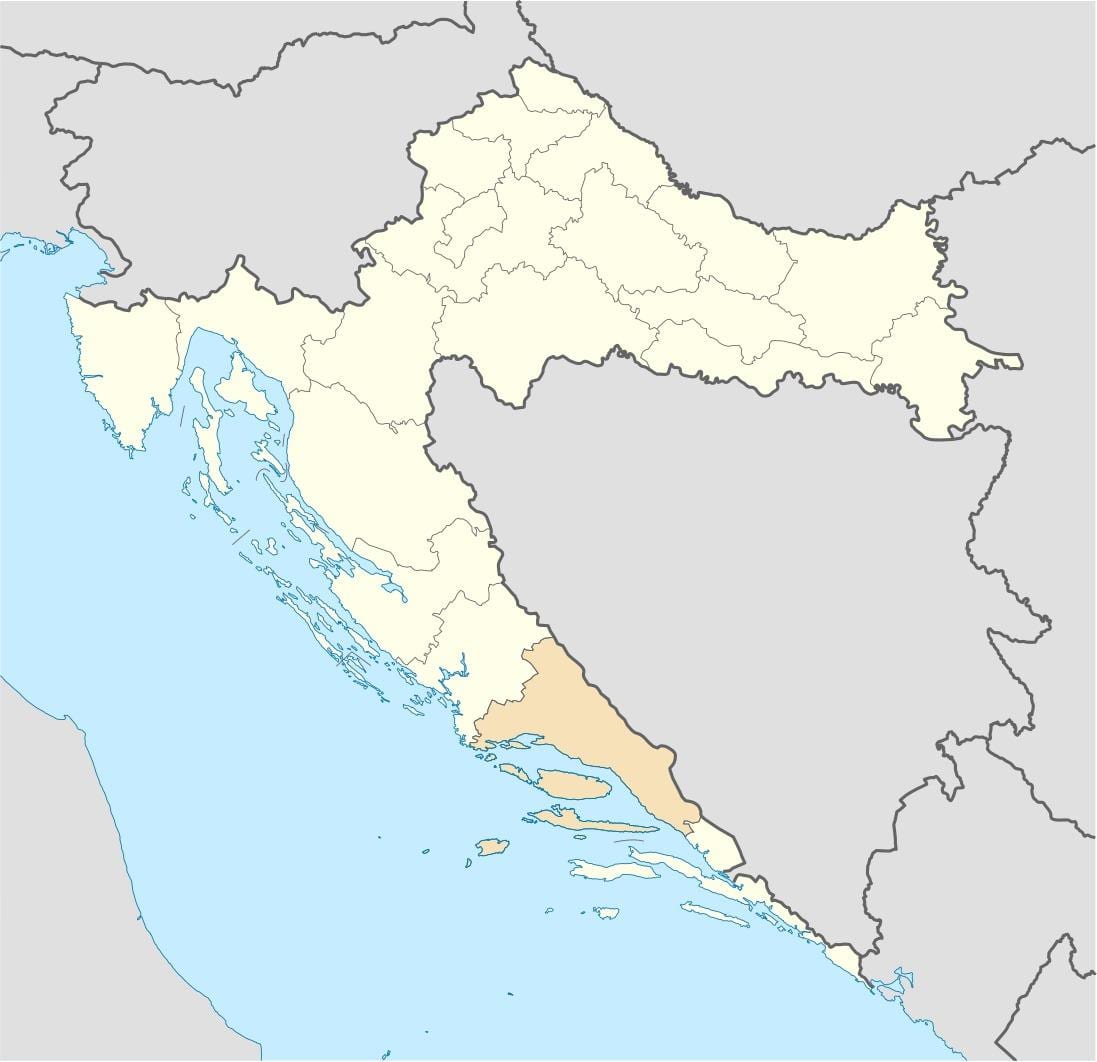 hartă dalmația, croația 