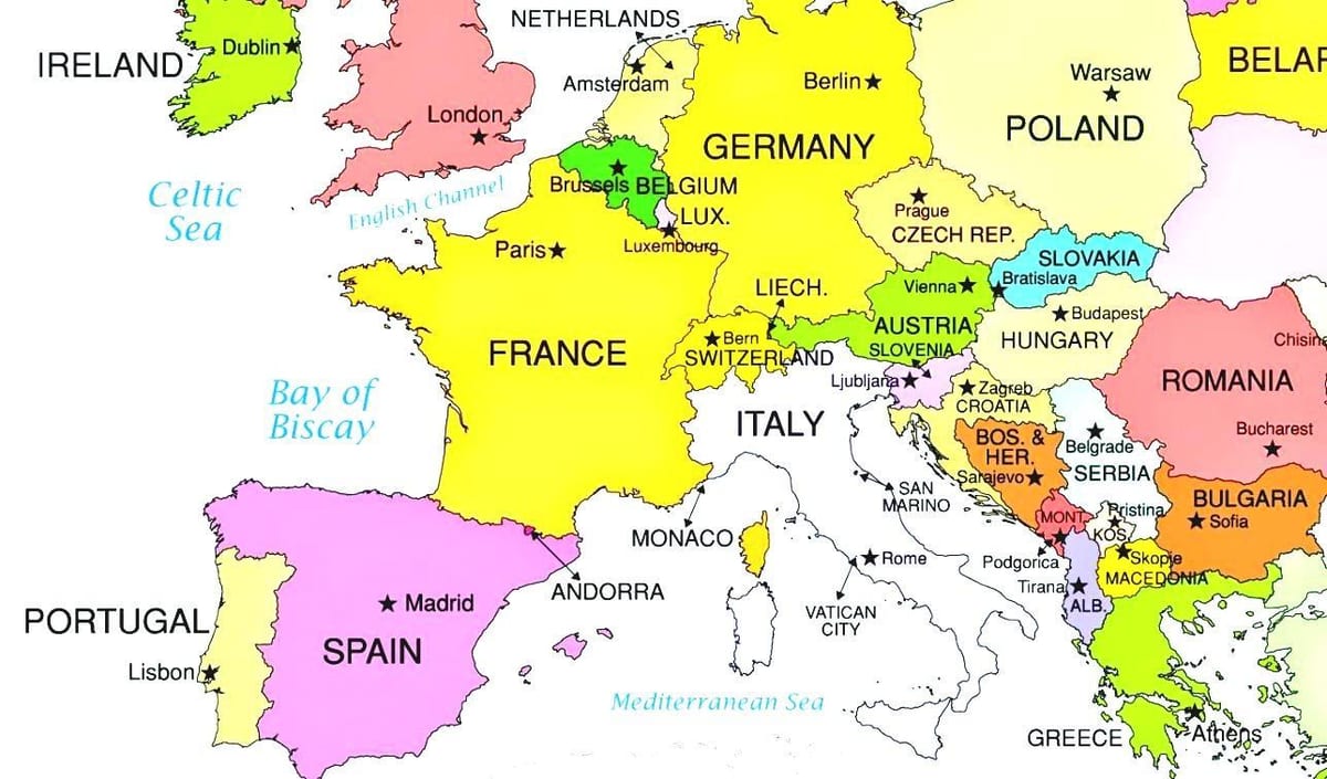 harta europei arată croația