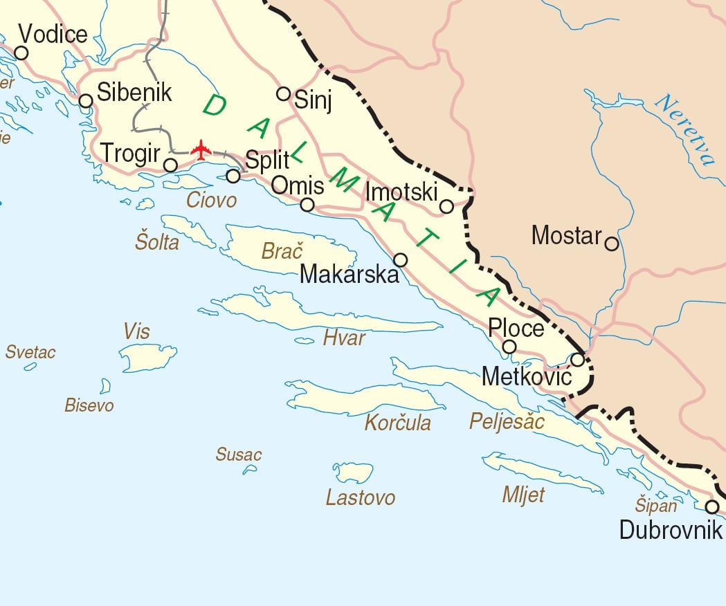 harta de sud croația