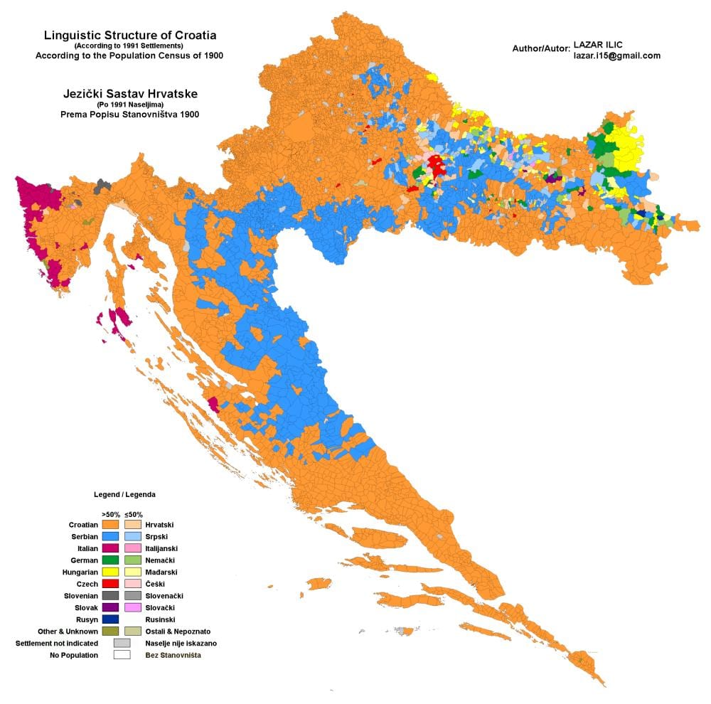 harta de harta etnică din croația