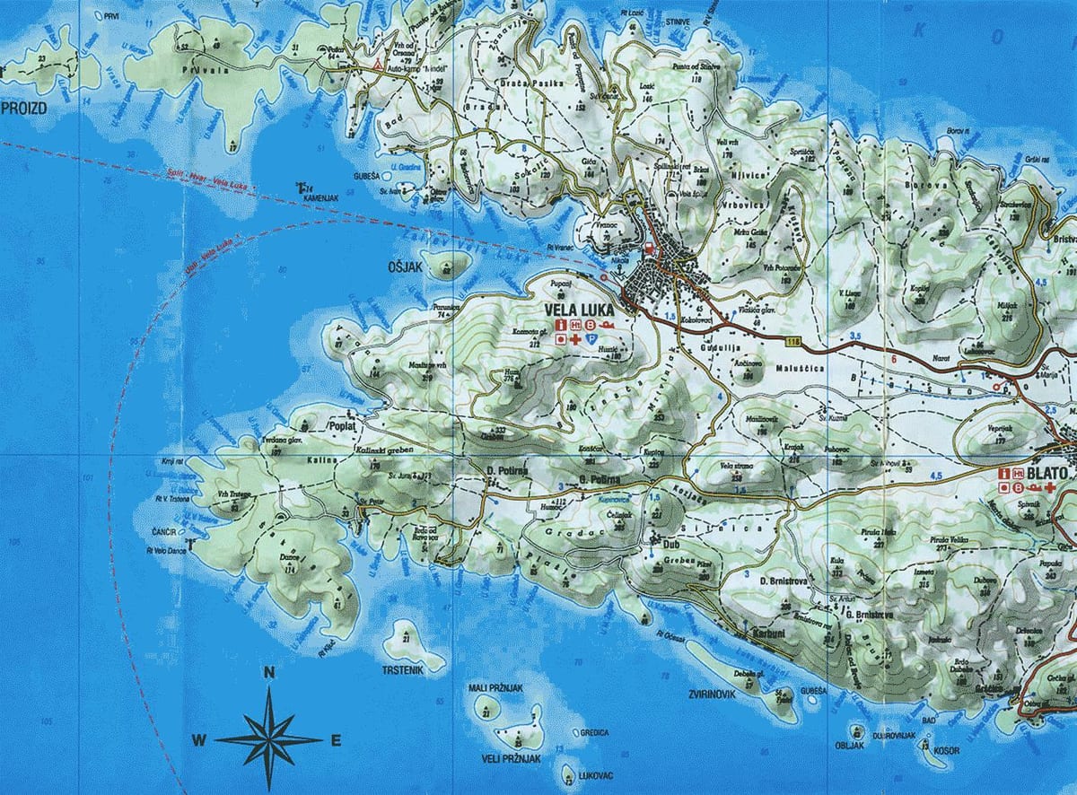 harta korcula croatia