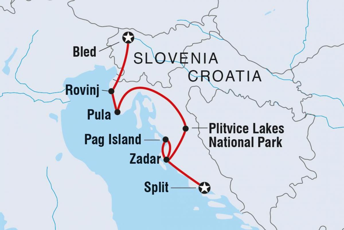 plitvice croația hartă
