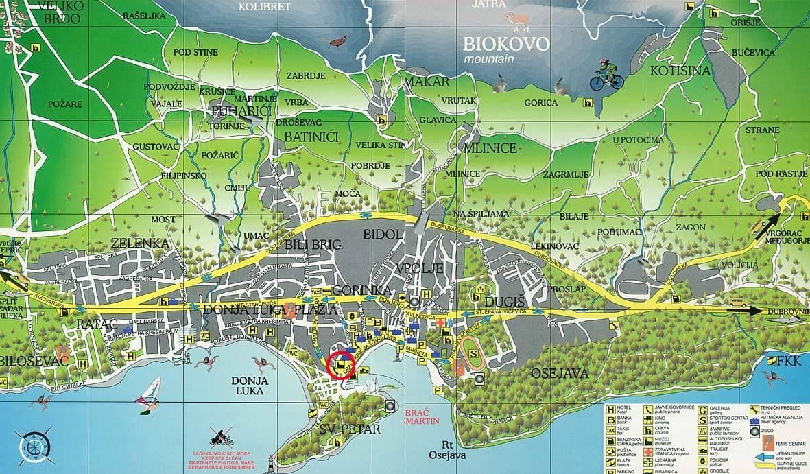 harta makarska, croația