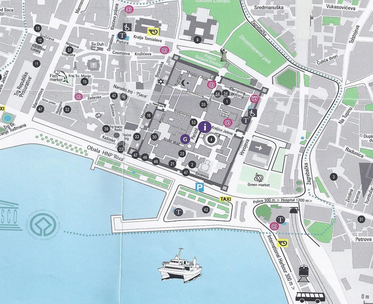 harta strada din split, croația