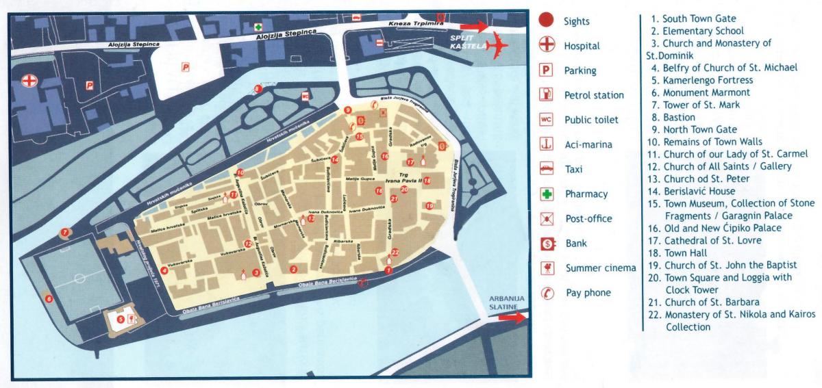 croatia trogir arată hartă