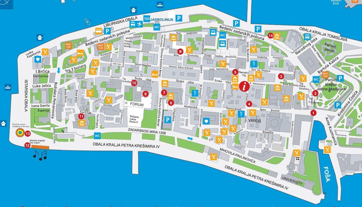 harta zadar, croația