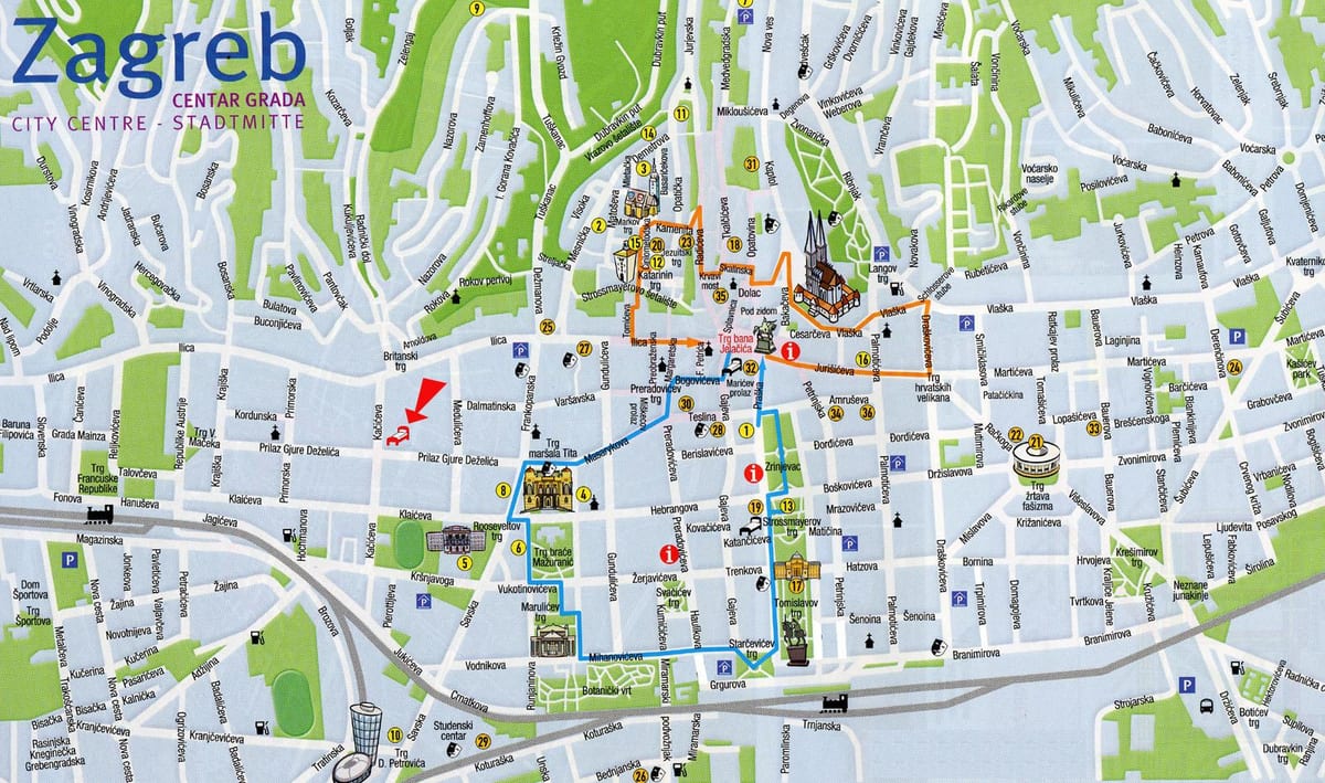 harta zagreb, croația