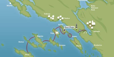 Coasta adriaticii din croația hartă