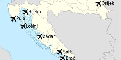 Harta croația arată aeroporturi