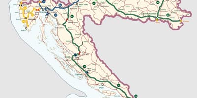 Croate de autostrăzi hartă