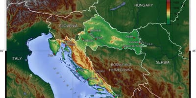 Croația geografie hartă