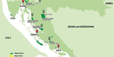 Harta croației parcuri naționale 