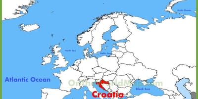 Croația localizare pe harta lumii