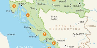 Harta croației regiuni 