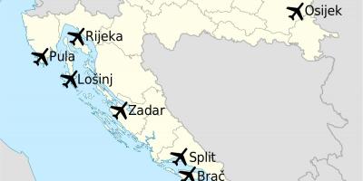 Harta croația arată aeroporturi