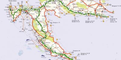 Detaliată hartă rutieră a croației
