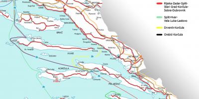 Harta croației feribot
