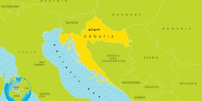 Harta croației și zonele înconjurătoare