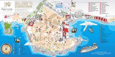 Harta de orașul vechi dubrovnik, croația